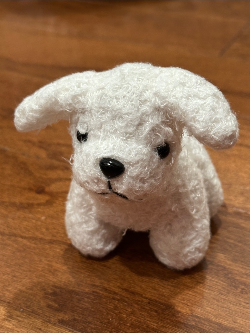 White Plush Dog bag charm or keychain
